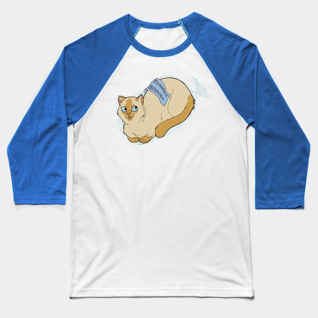 Catloaf: Toasted Brioche (Flame point Siamese) Baseball T-Shirt by Quincely's Curiosity Shop